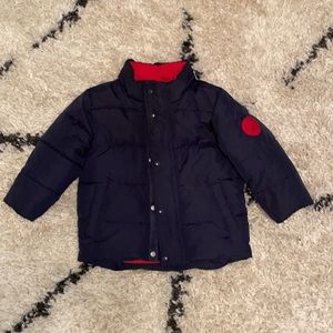 Navy Blue Gap Down Puffer detachable hood wrist cuffs